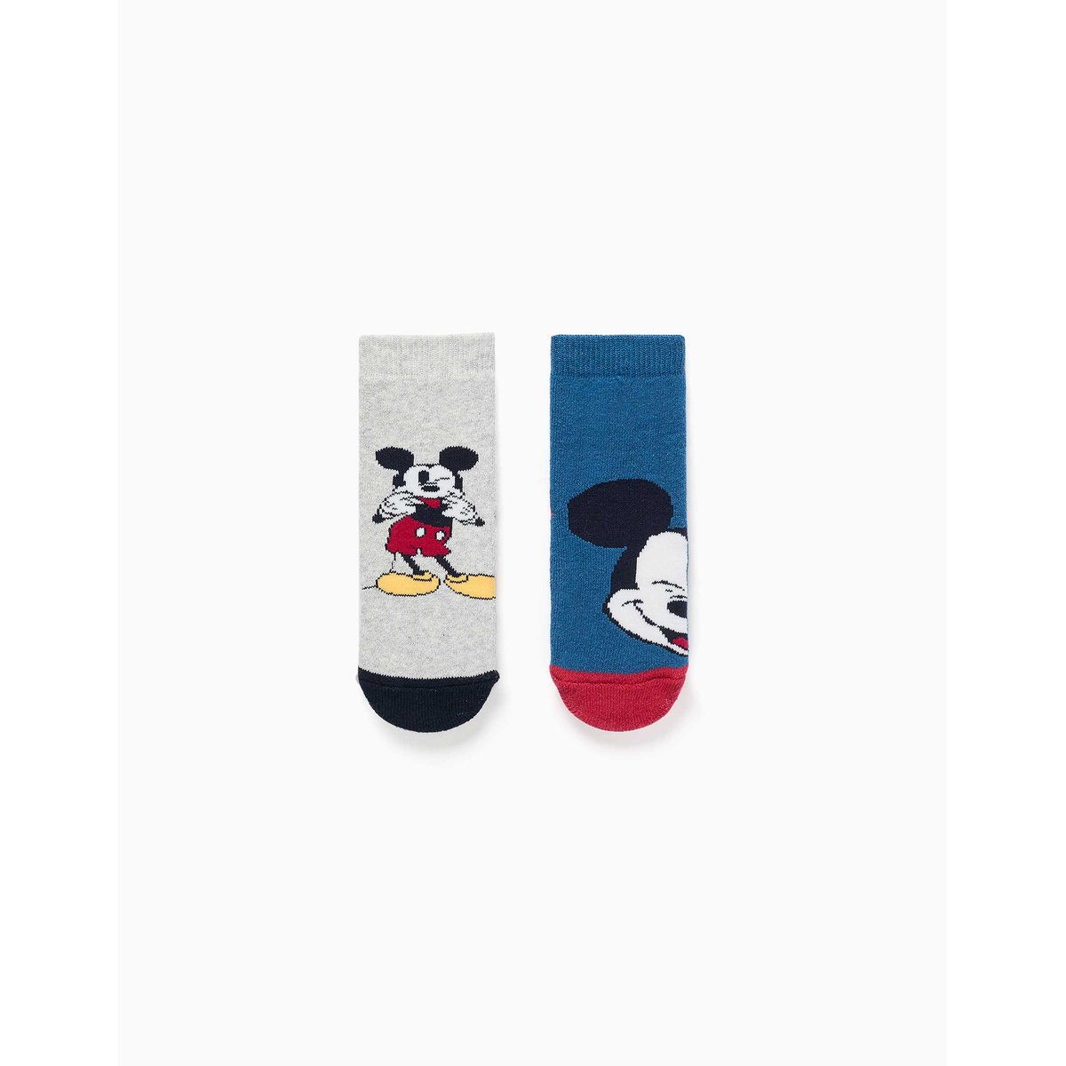 Lot de 2 chaussettes antidérapantes en éponge avec Mickey multicolore, ZIPPY