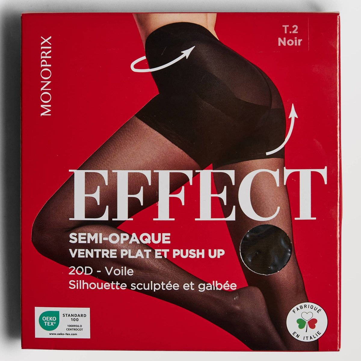 Collant ventre plat et push-up EFFECT noir, MONOPRIX