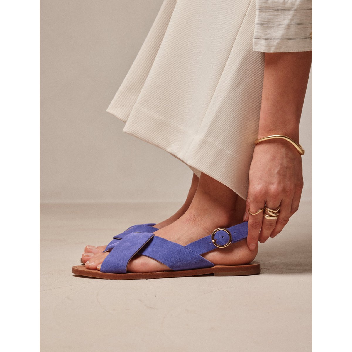 Sandales PALOMA suède violet, ODAJE