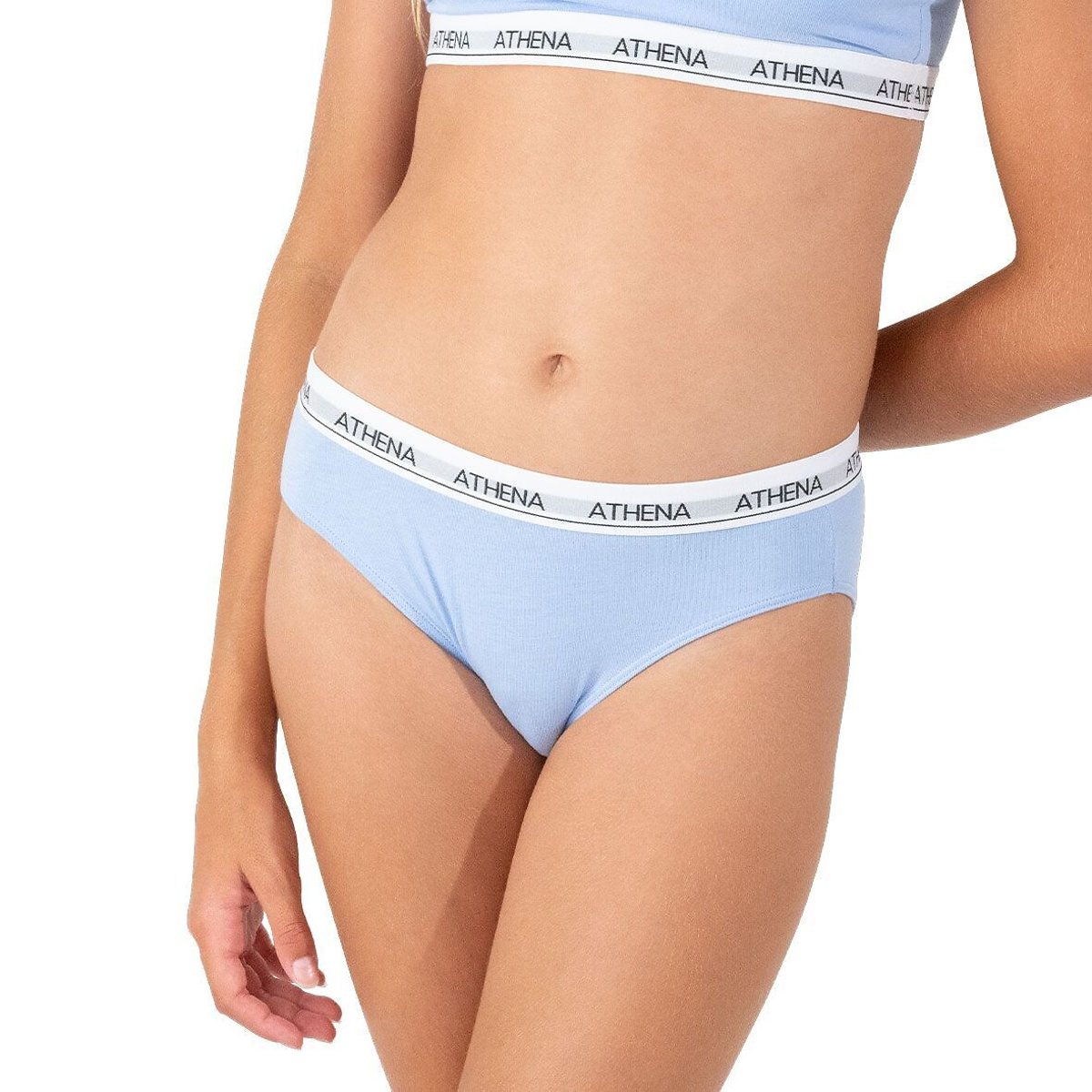 Lot de 2 slips ultra douceur blanc + bleu, ATHENA