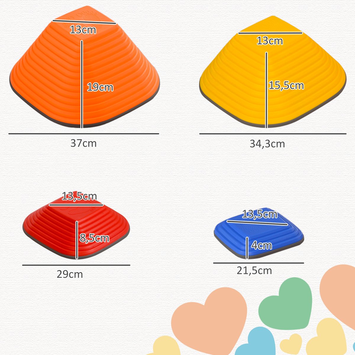 Les marches d'équilibre PP multicolore multicolore, AIYAPLAY