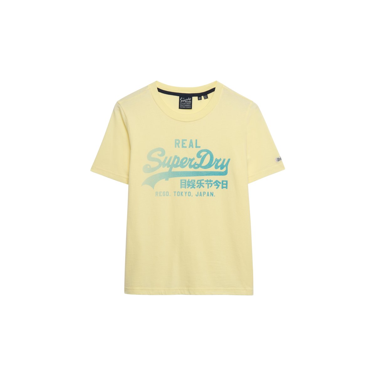 T-shirt délavé Vintage Logo jaune vanille française, SUPERDRY