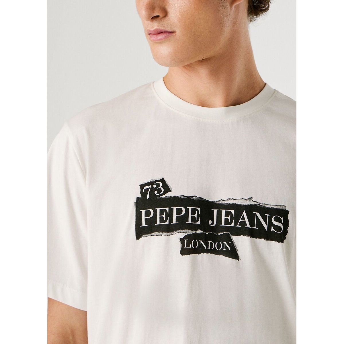 Griffin Logo T-Shirt with Short Sleeves white, PEPE JEANS