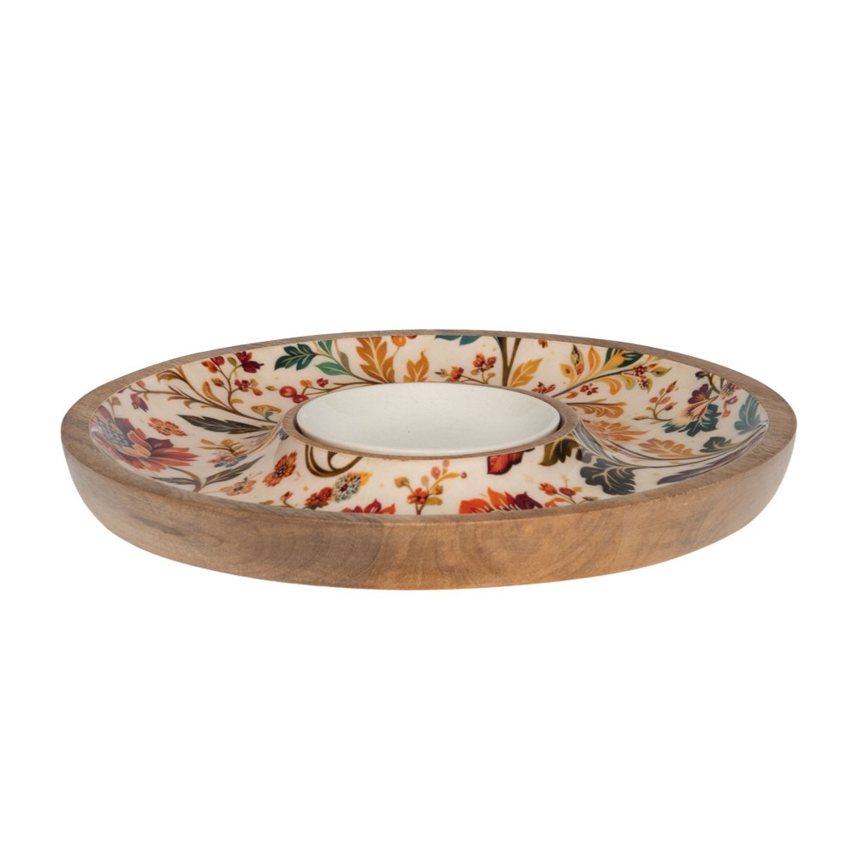 Plat Chip Dip avec son bol Alba en manguier 25 cm - ALBA multicolore, TABLE PASSION