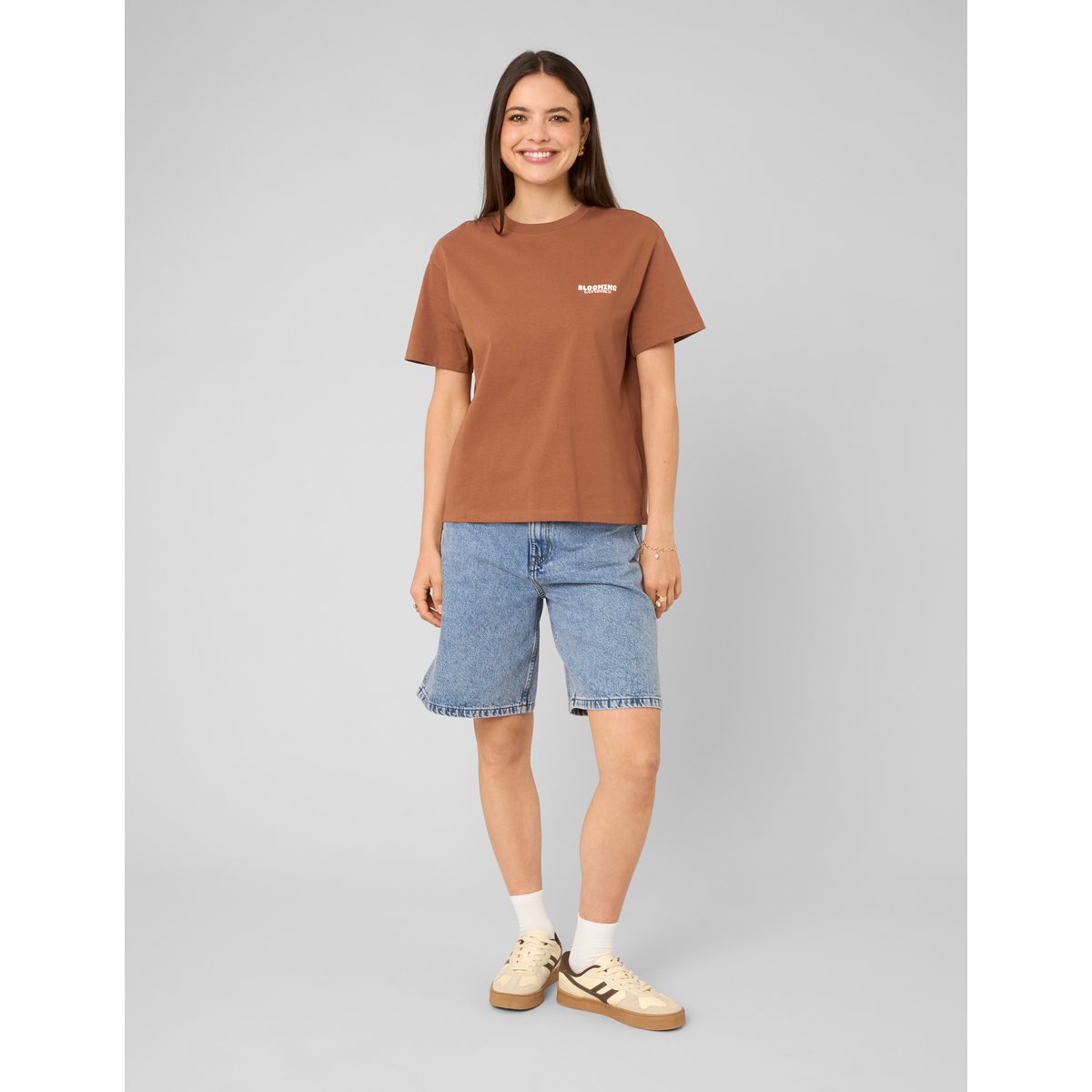 T-shirt imprimé devant / dos camel, BZB