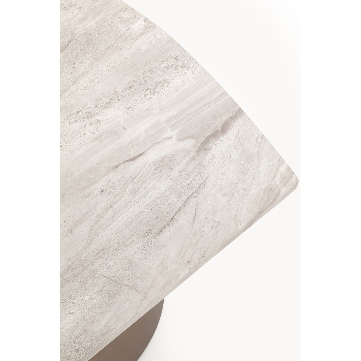 Table d'appoint carrée en marbre et acier, GERALDO beige, KARE DESIGN