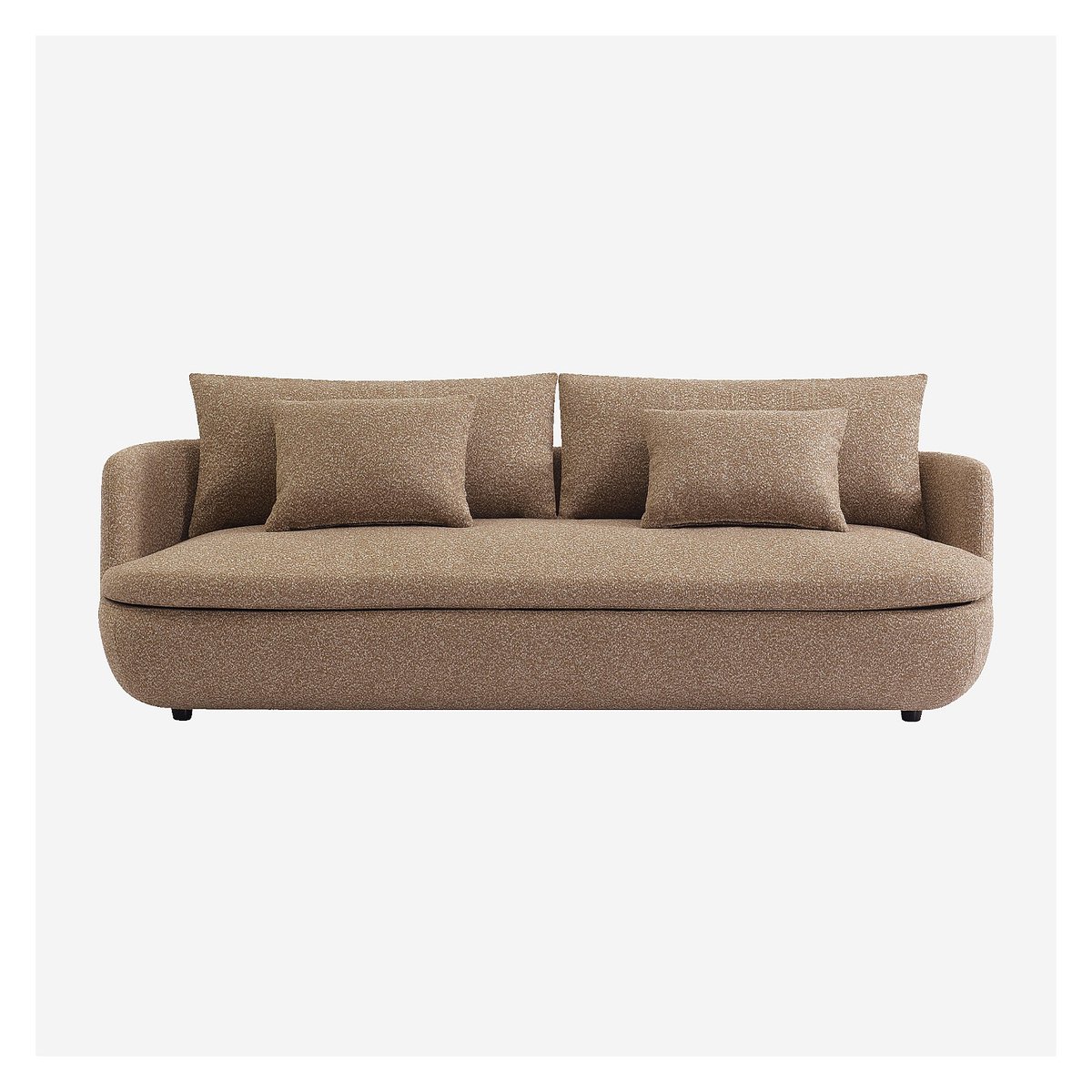 Canapé en tissu bouclette garni de plumes MONZA marron, HABITAT