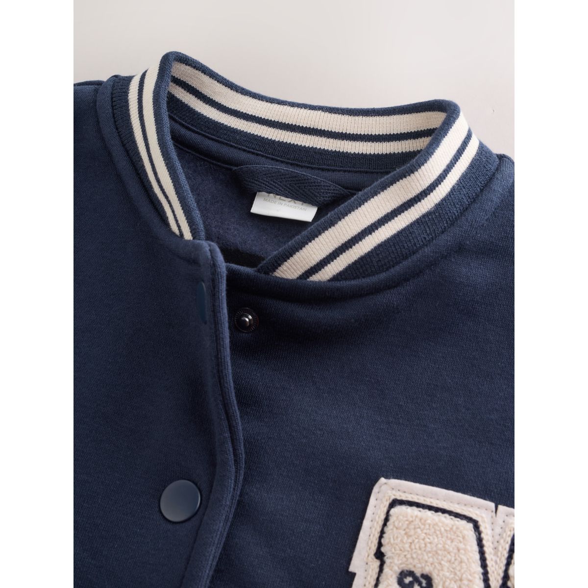 Veste universitaire brodée bleu marine, NEXT