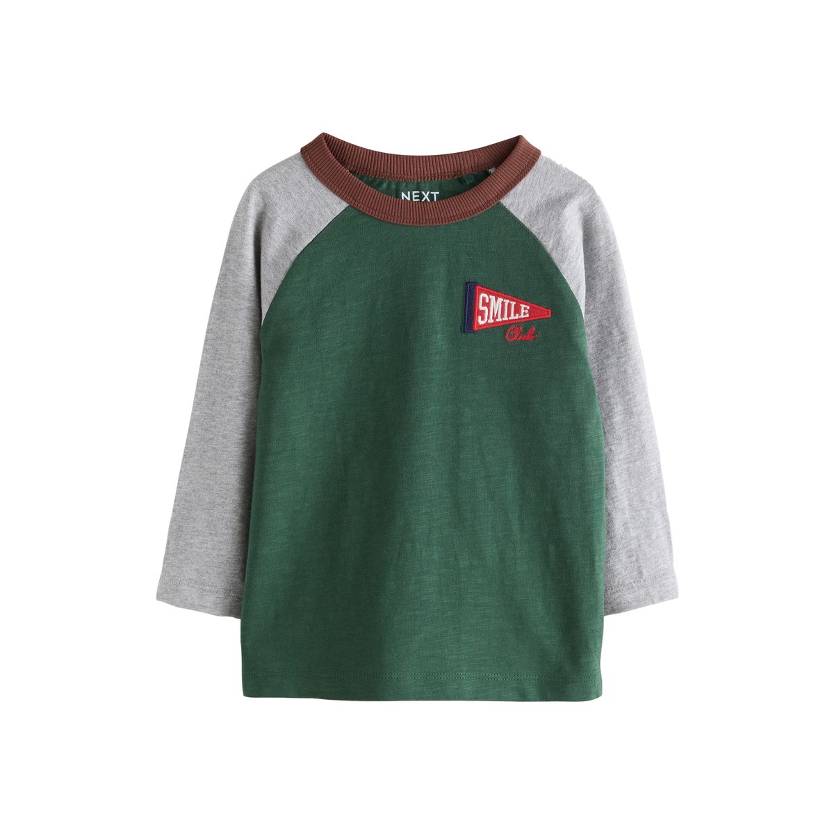 T-shirt à manches longues raglan, lot de 3 chemise universitaire rouge/grise, NEXT