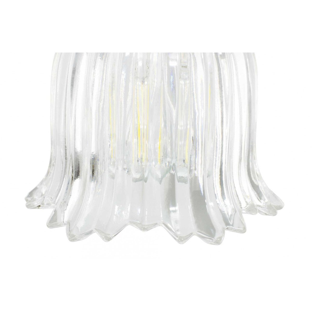Suspension en verre strié, AVELLE transparent et doré, C-CREATION