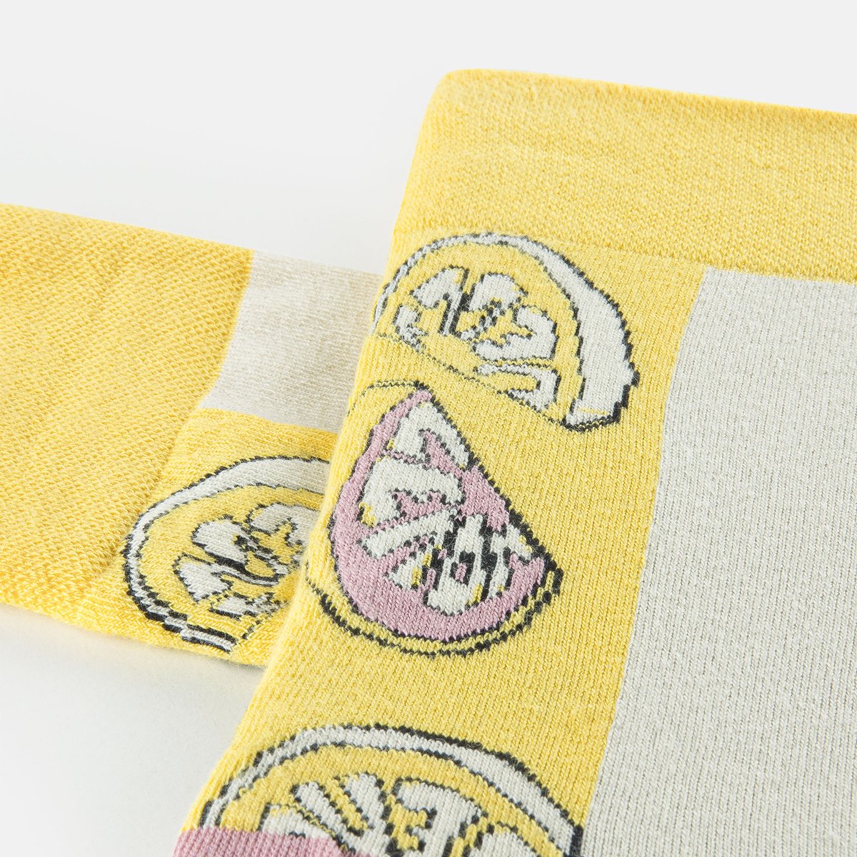Chaussettes amusantes imprimées LEMON SOCKS jaune citron, LEMON JELLY
