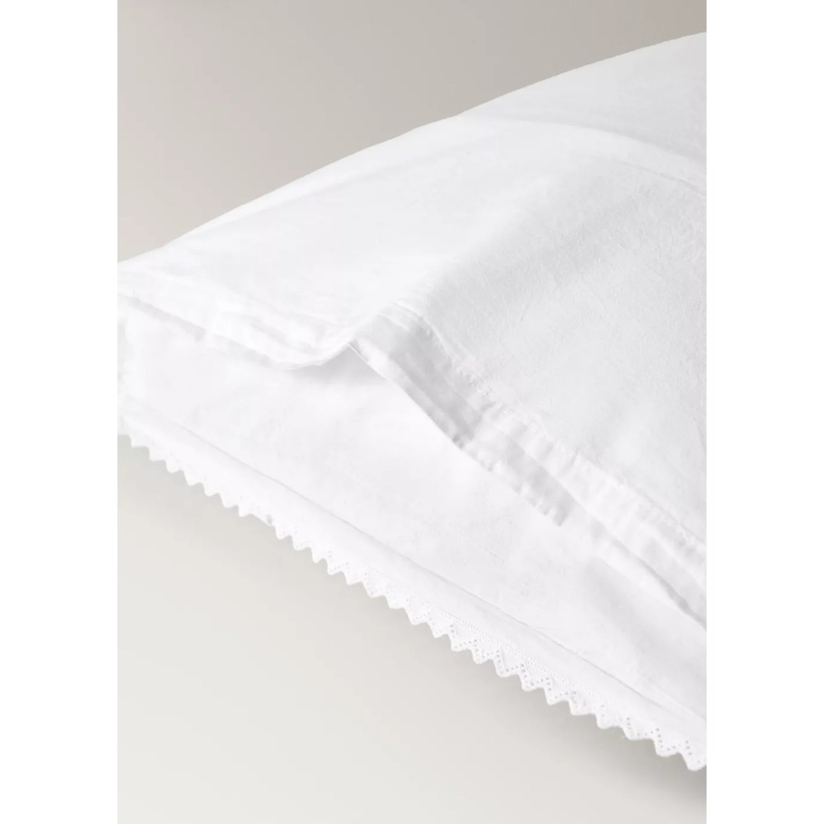 Taie d’oreiller enfant percale garment-washed 50 x 75 cm blanc, MANGO HOME