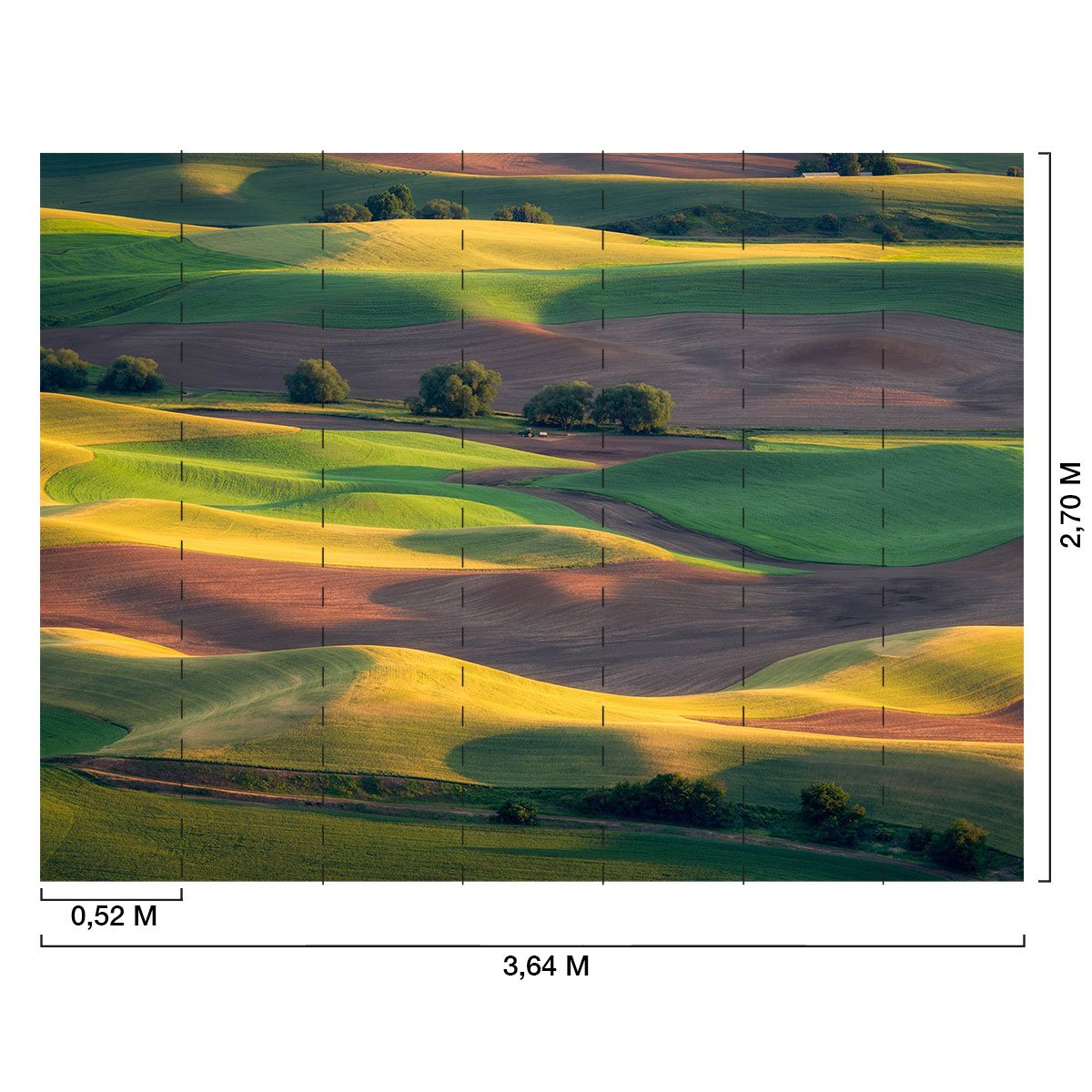 Papier peint panoramique terres agricoles intissé, HEXOA