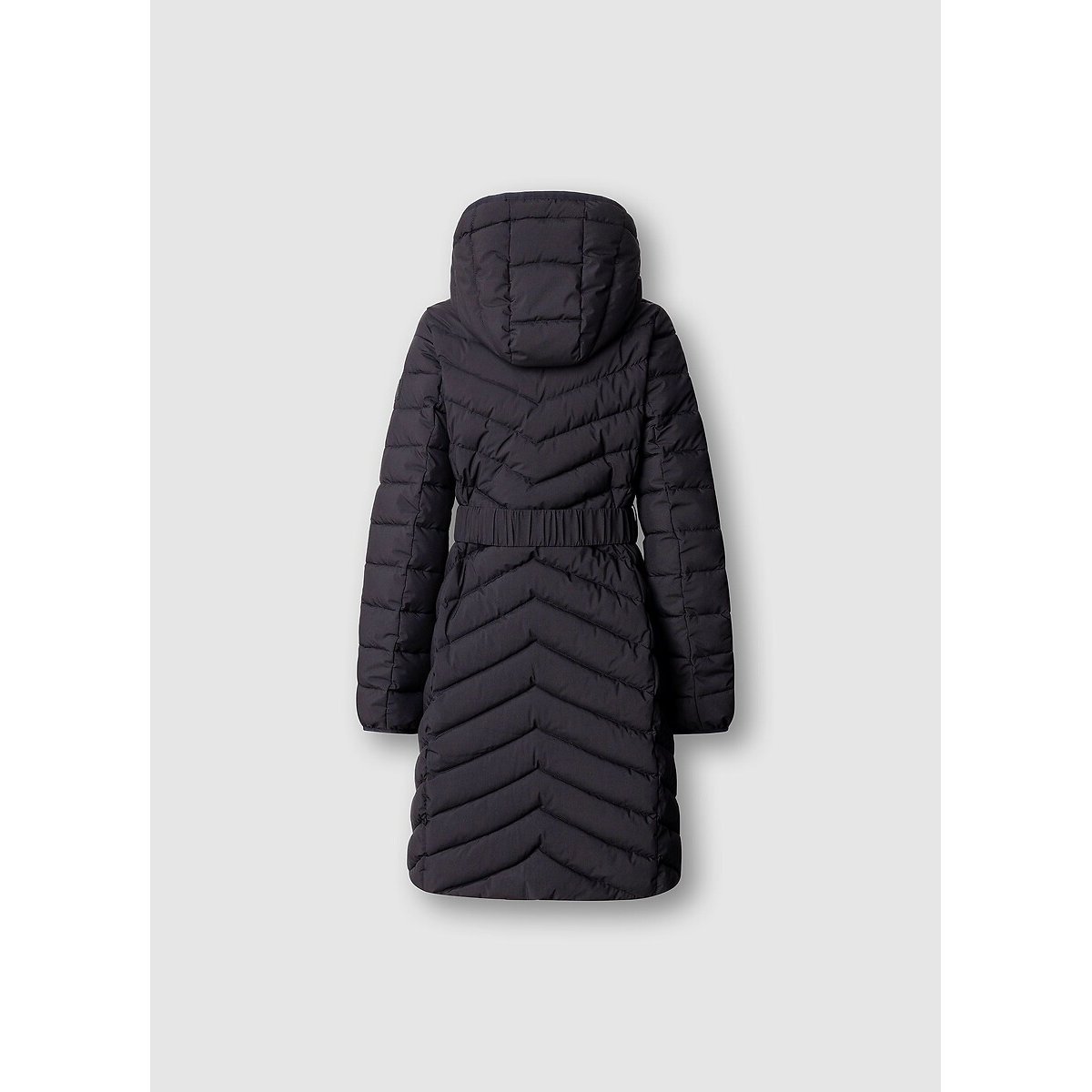 Doudoune longue ceinturée à capuche noir, PEPE JEANS
