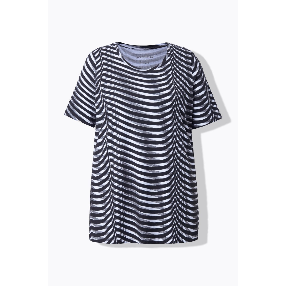T-shirt en coton Pima blanc neige, ULLA POPKEN