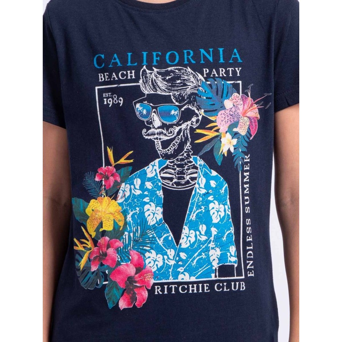 T-shirt Manches Courtes Col Rond Pur Coton Numilan-j bleu marine, RITCHIE