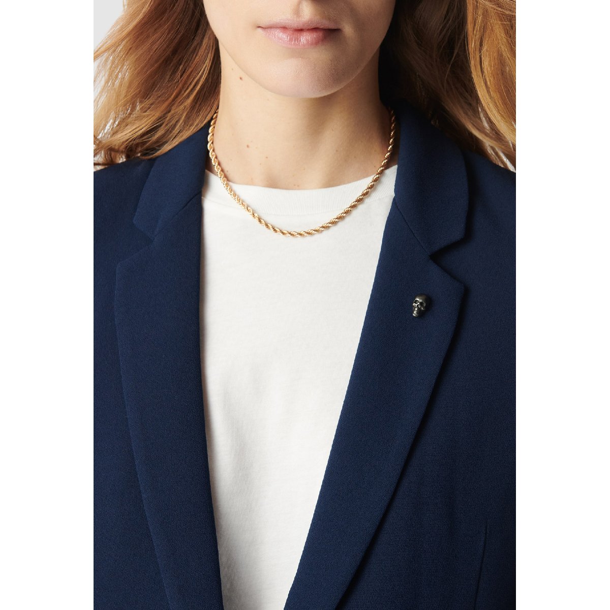 Veste de tailleur manches 3/4 froncées bleu marine, IKKS