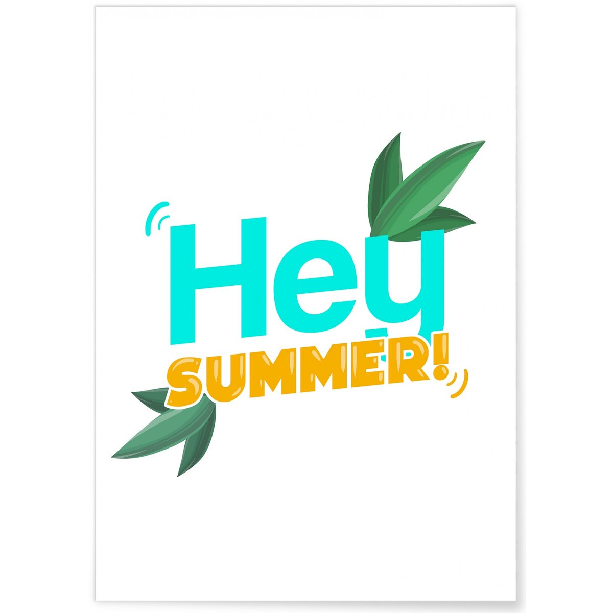 Affiche Hey Summer blanc, L'AFFICHERIE