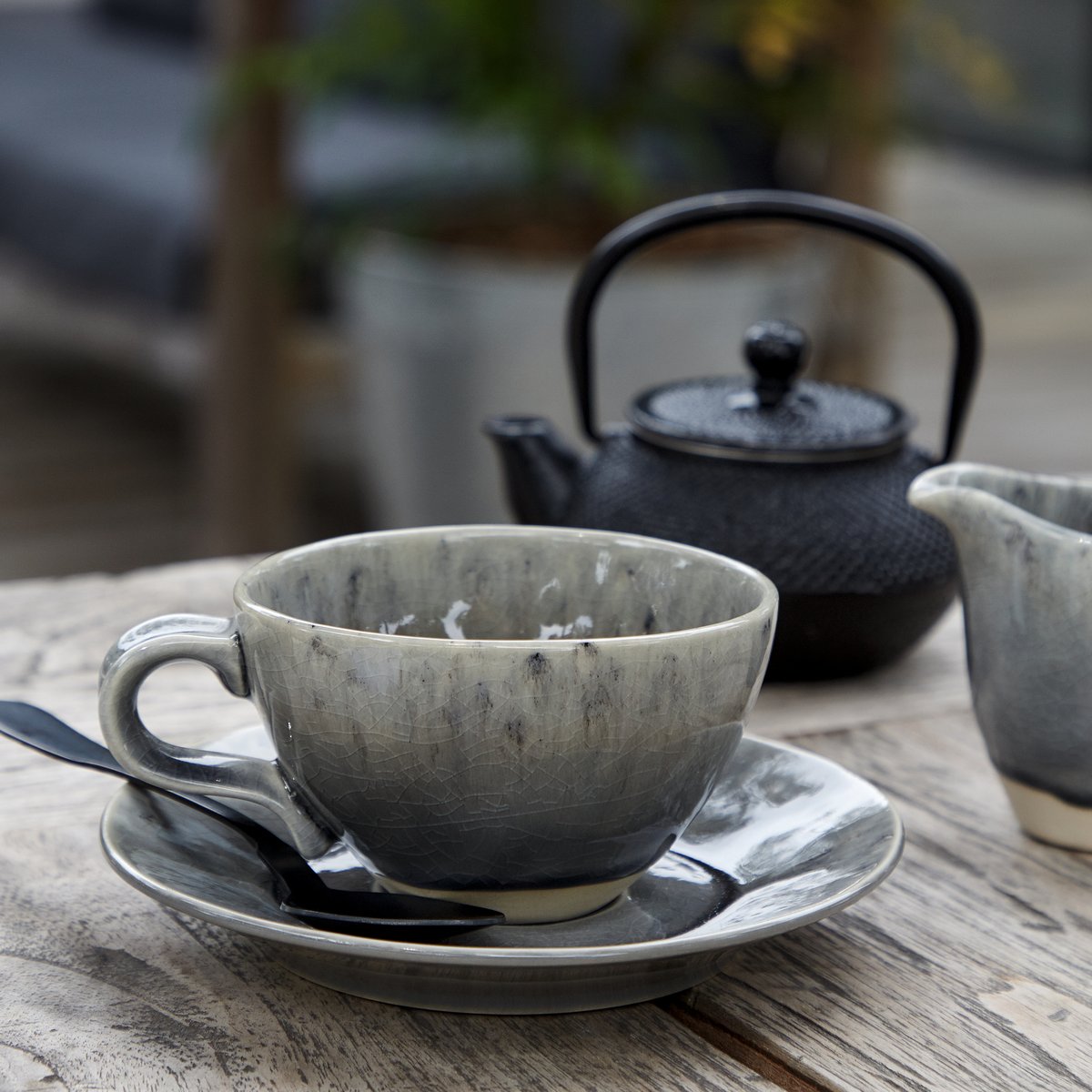 Tasse à thé et soucoupe 0.25 L MADEIRA gris, COSTA NOVA