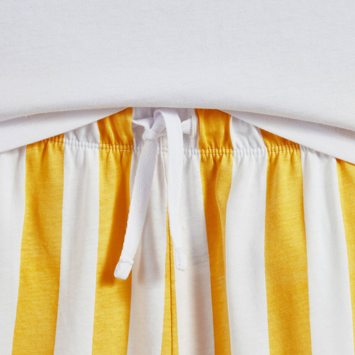 Pigiama corto con scritta, in cotone bianco/blu/giallo, LA REDOUTE COLLECTIONS