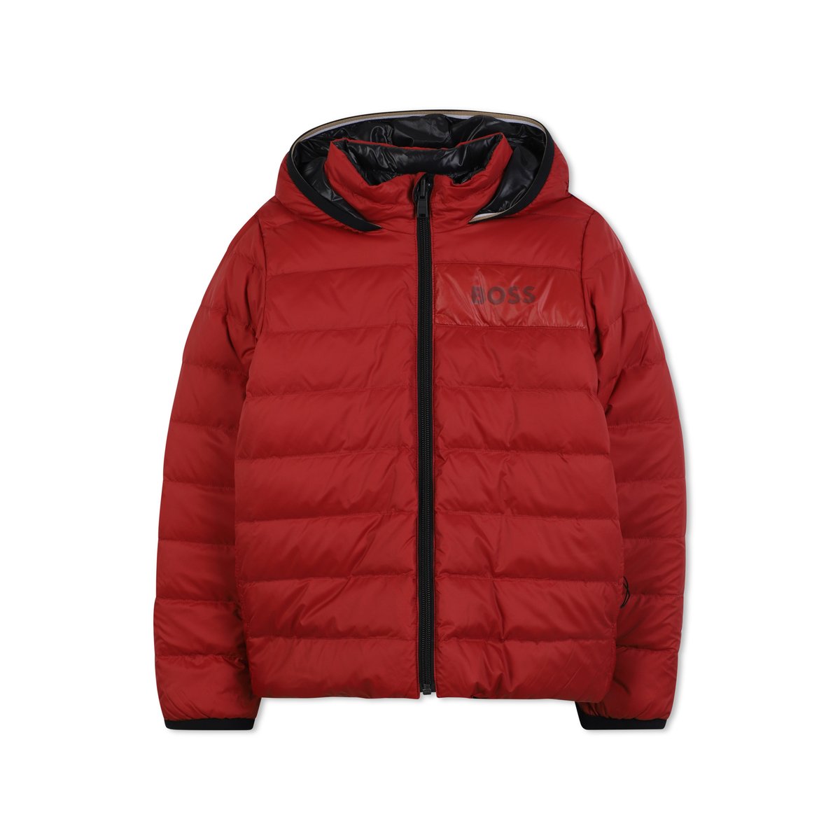 Chemise en duvet réversible avec capuche grenade, BOSS KIDSWEAR