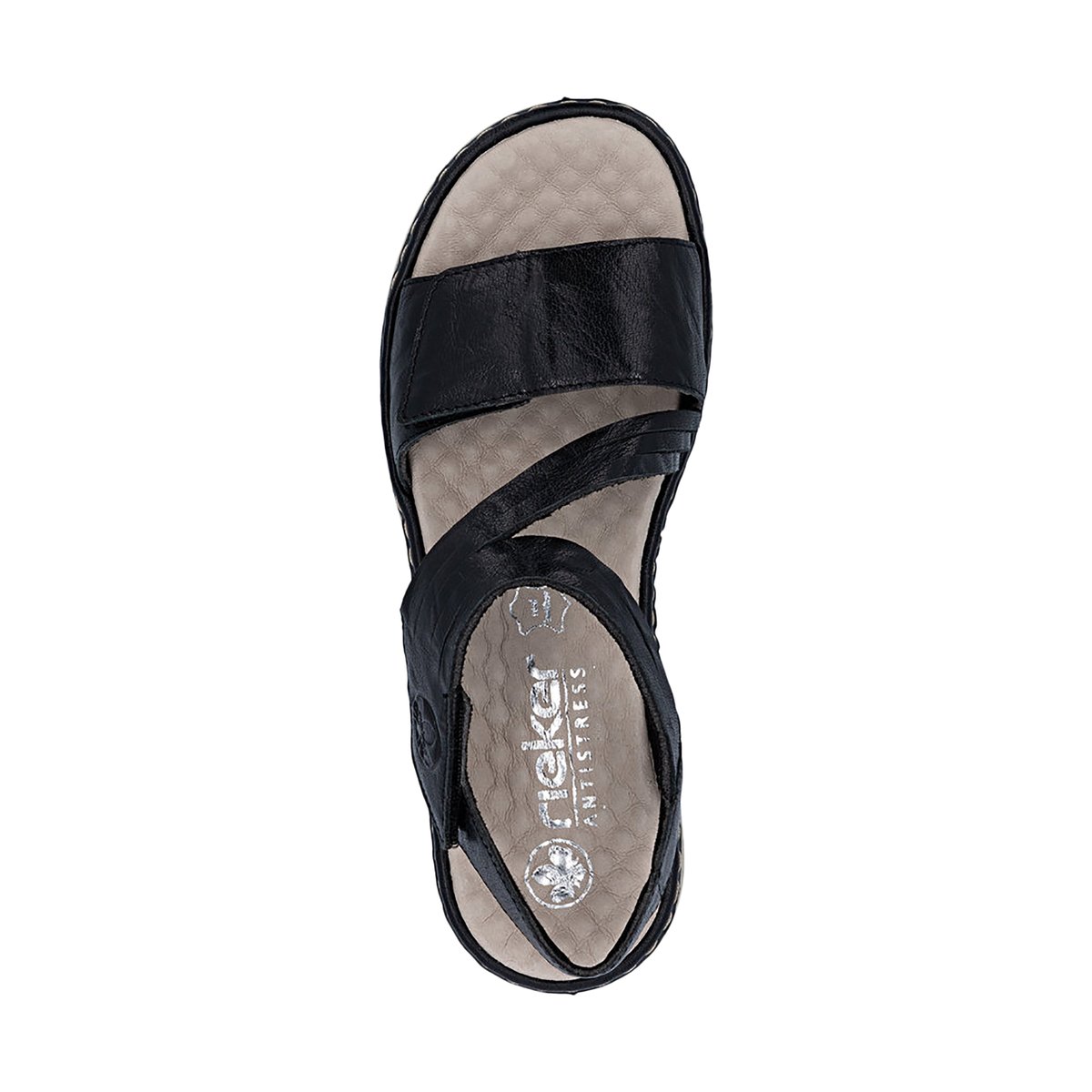 Sandales Cuir noir, RIEKER