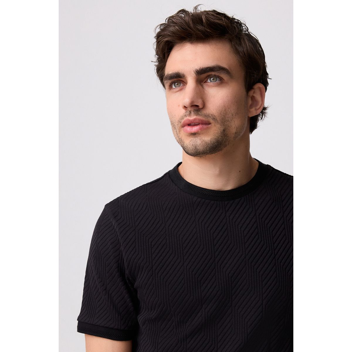 T-shirt élégant texturé noir, NEXT