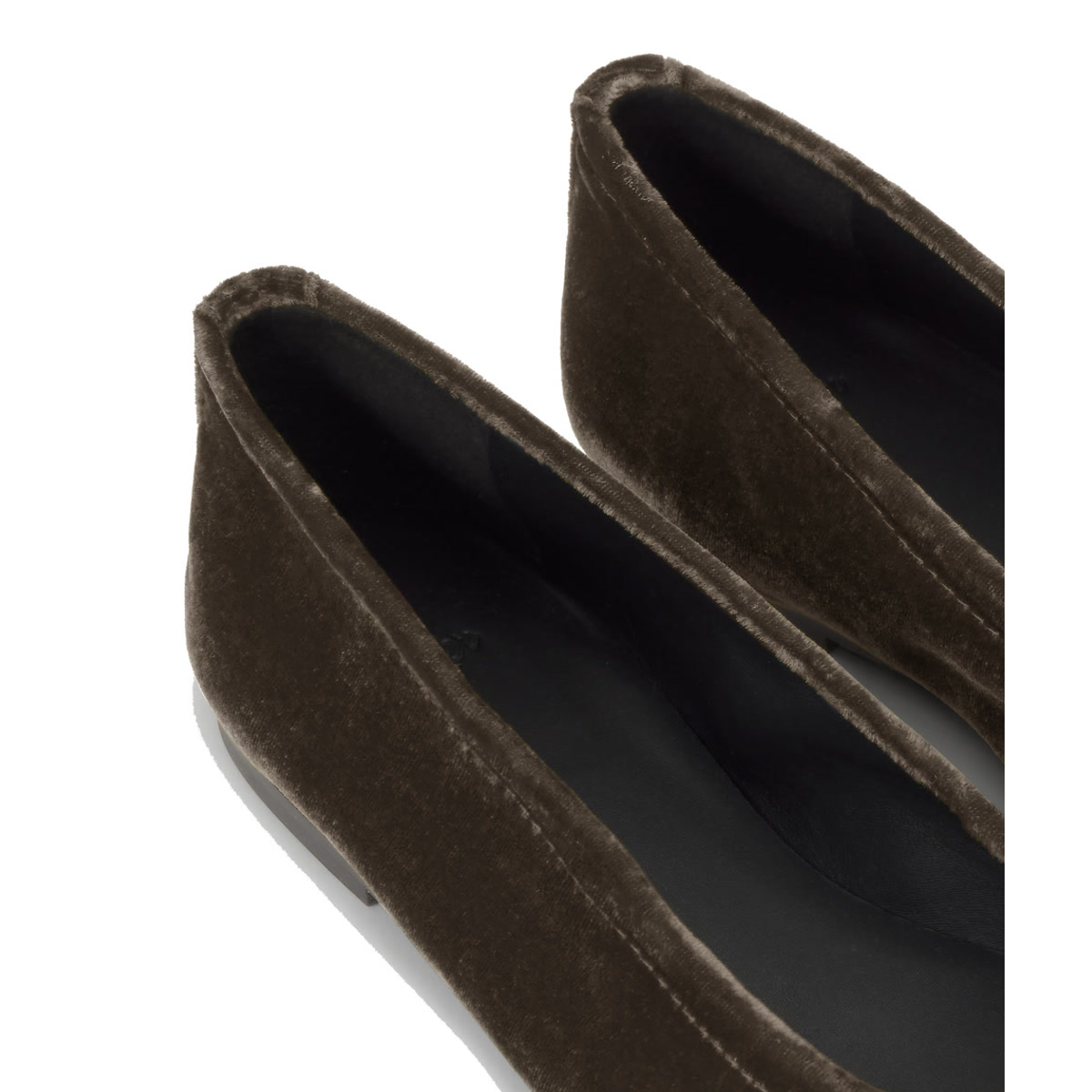 Ballerines plates en velours GEMA marron foncé, CASTANER