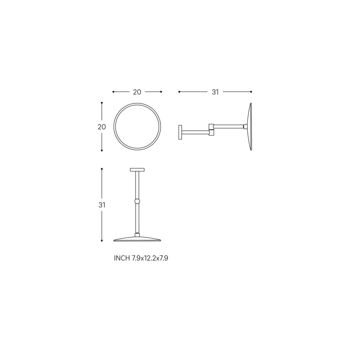 Miroir Grossissant Mural (x5) x5  ARCHITECT SP blanc mat, COSMIC