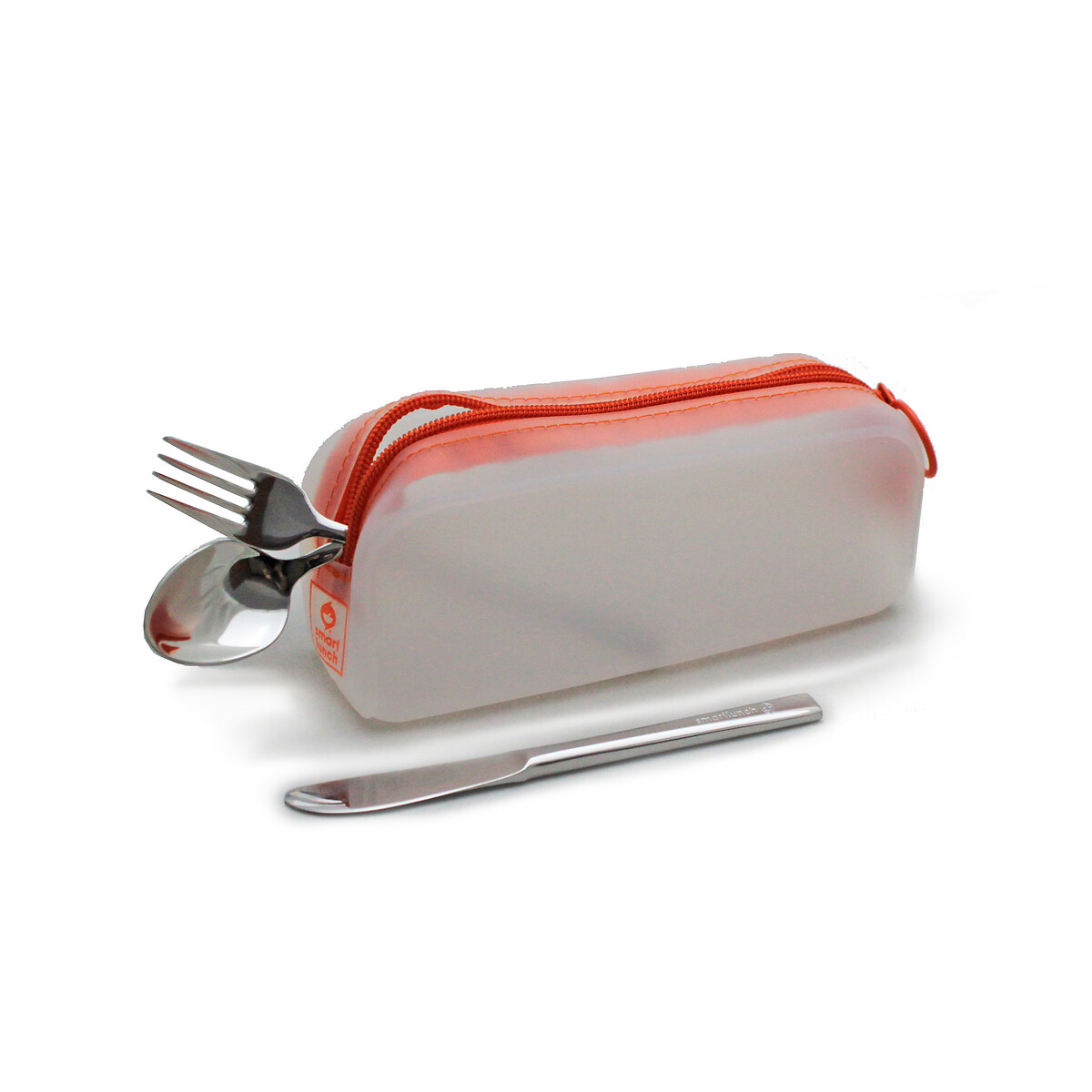 Bolsa de silicone com talheres de Inox, Smartlunch laranja, SMARTLUNCH