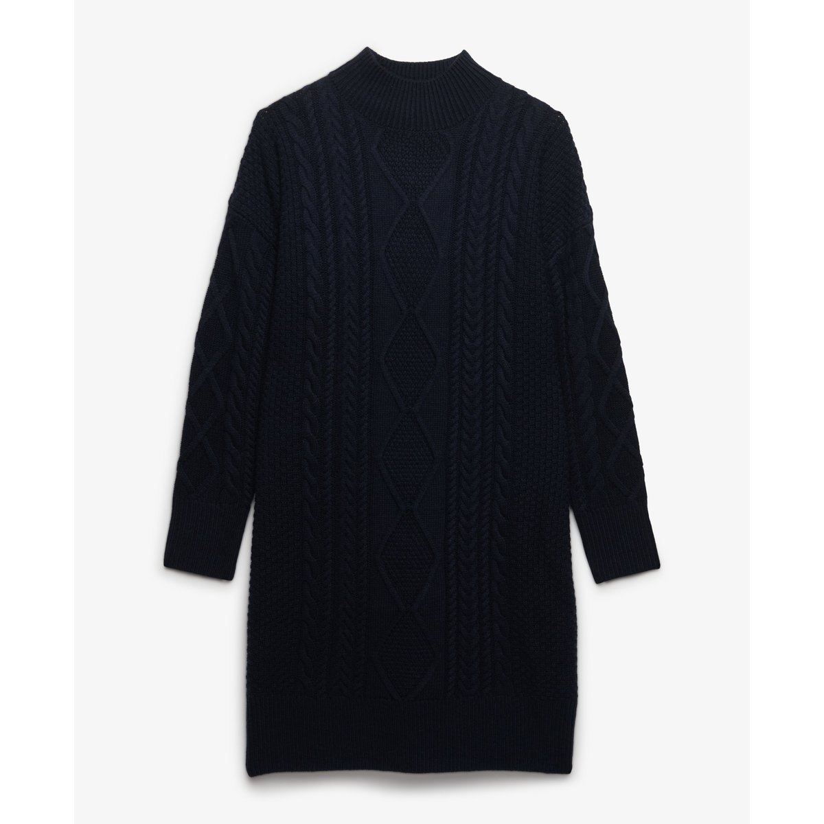 Robe en maille torsadée ample bleu marine éclipse, SUPERDRY