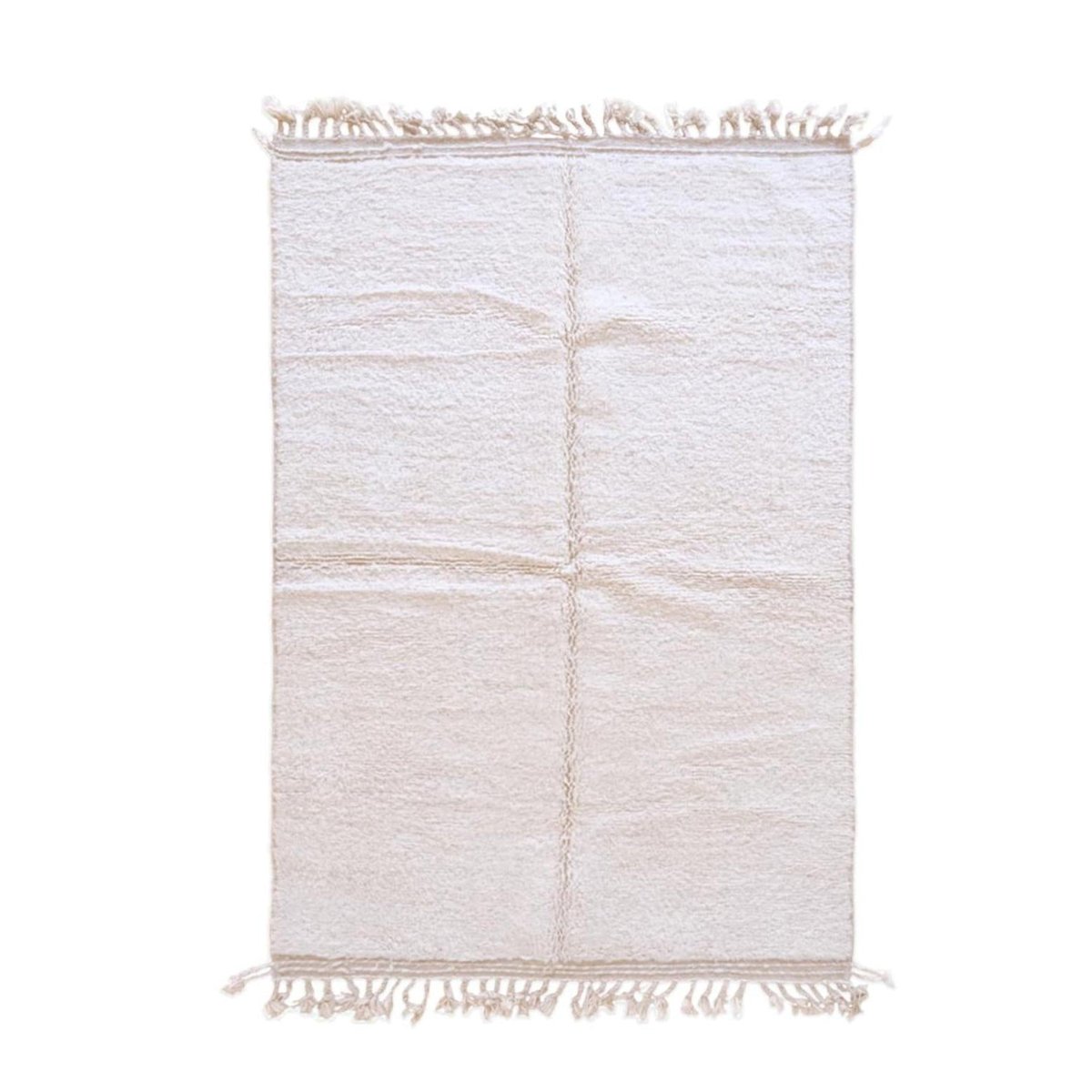 Tapis berbère sobre et raffiné noué main en laine 161 x 240 cm blanc pur, AFK LIVING
