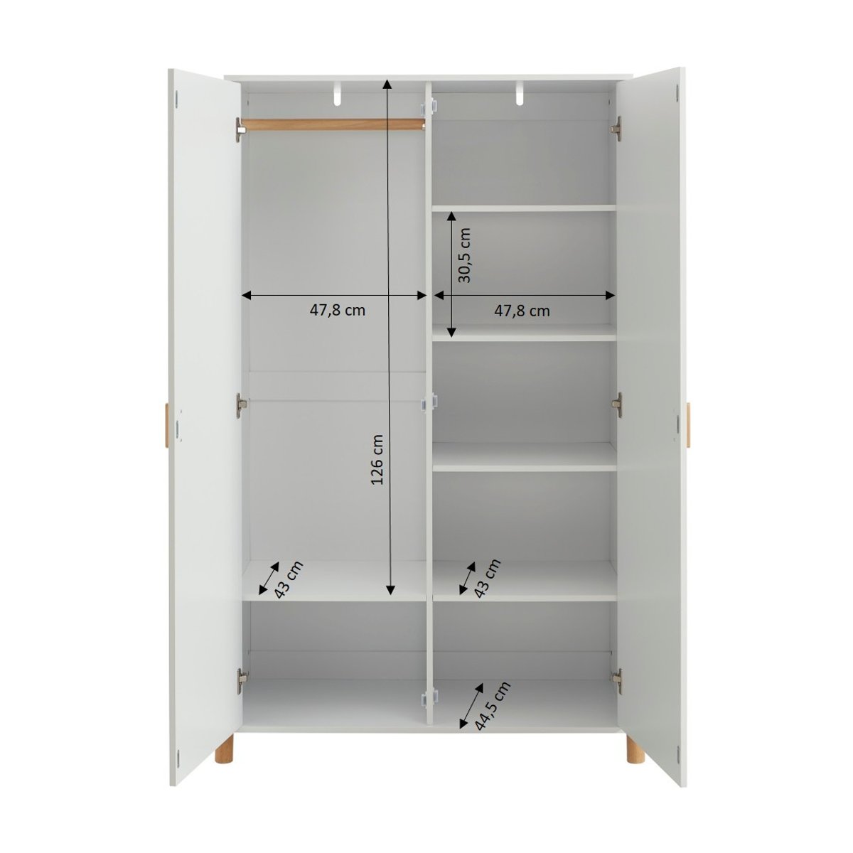 Armoire enfant 2 portes  ILIO blanc, BAÏTA