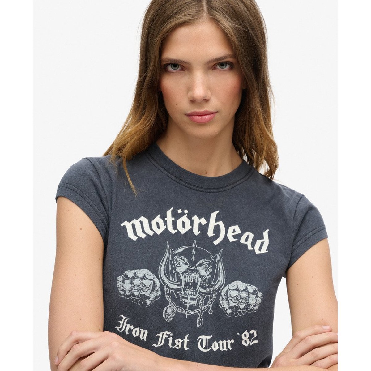 T-shirt à mancherons Motörhead x noir merch moyen, SUPERDRY