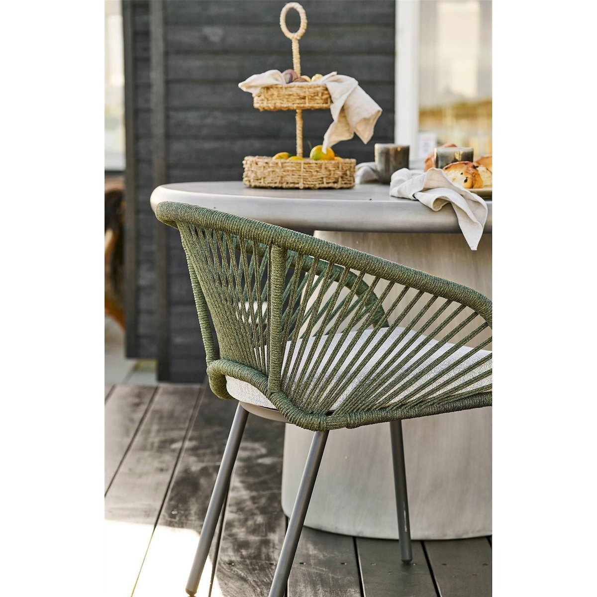 Chaise de jardin en métal collection NOVELLA vert et gris, RECOLLECTION
