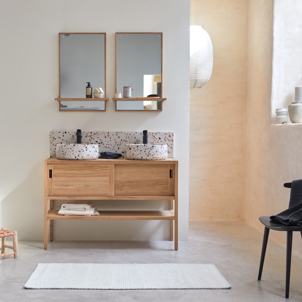 Meuble Salle De Bain en Teck massif, ARTY naturel, TIKAMOON