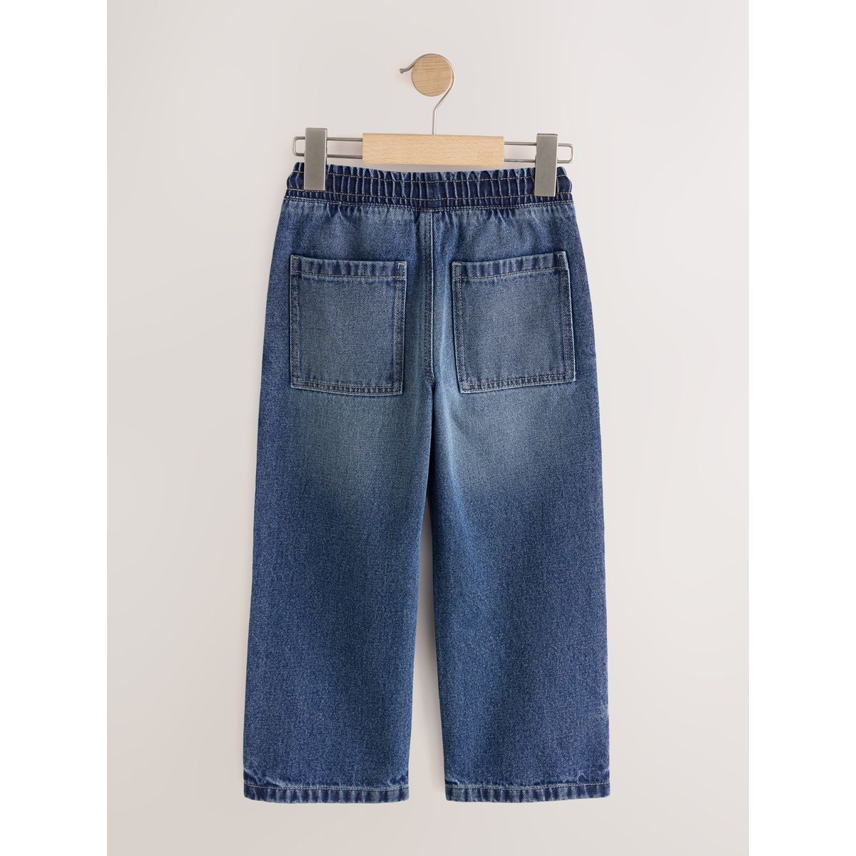 Jean large à taille élastique jean bleu moyen, NEXT