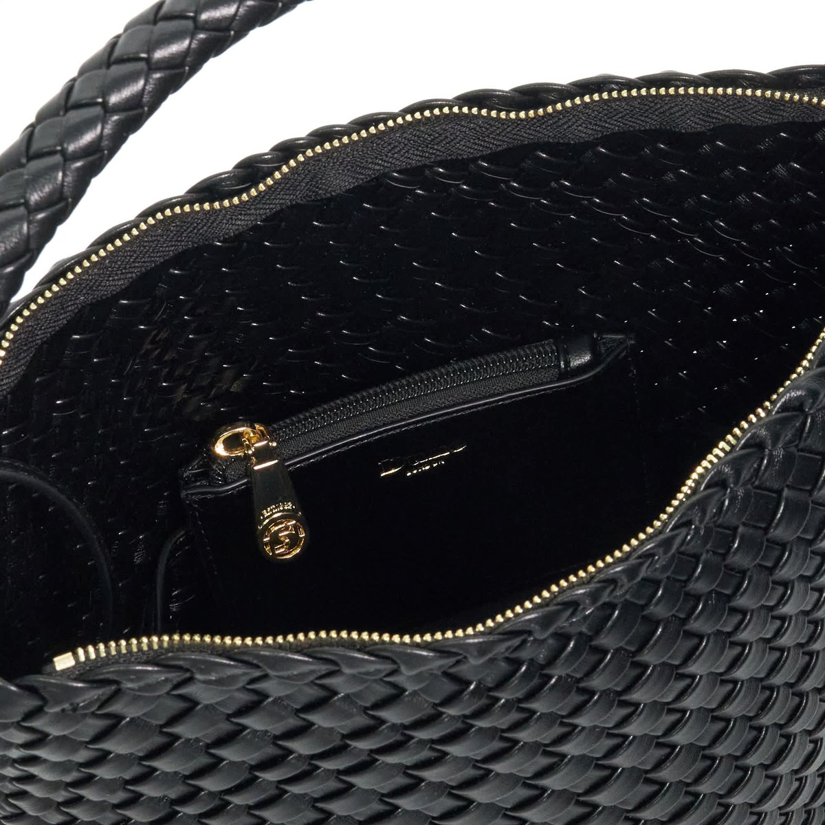 Sac à bandoulière tissé - DELIBERATE M black-plain synthetic, DUNE LONDON