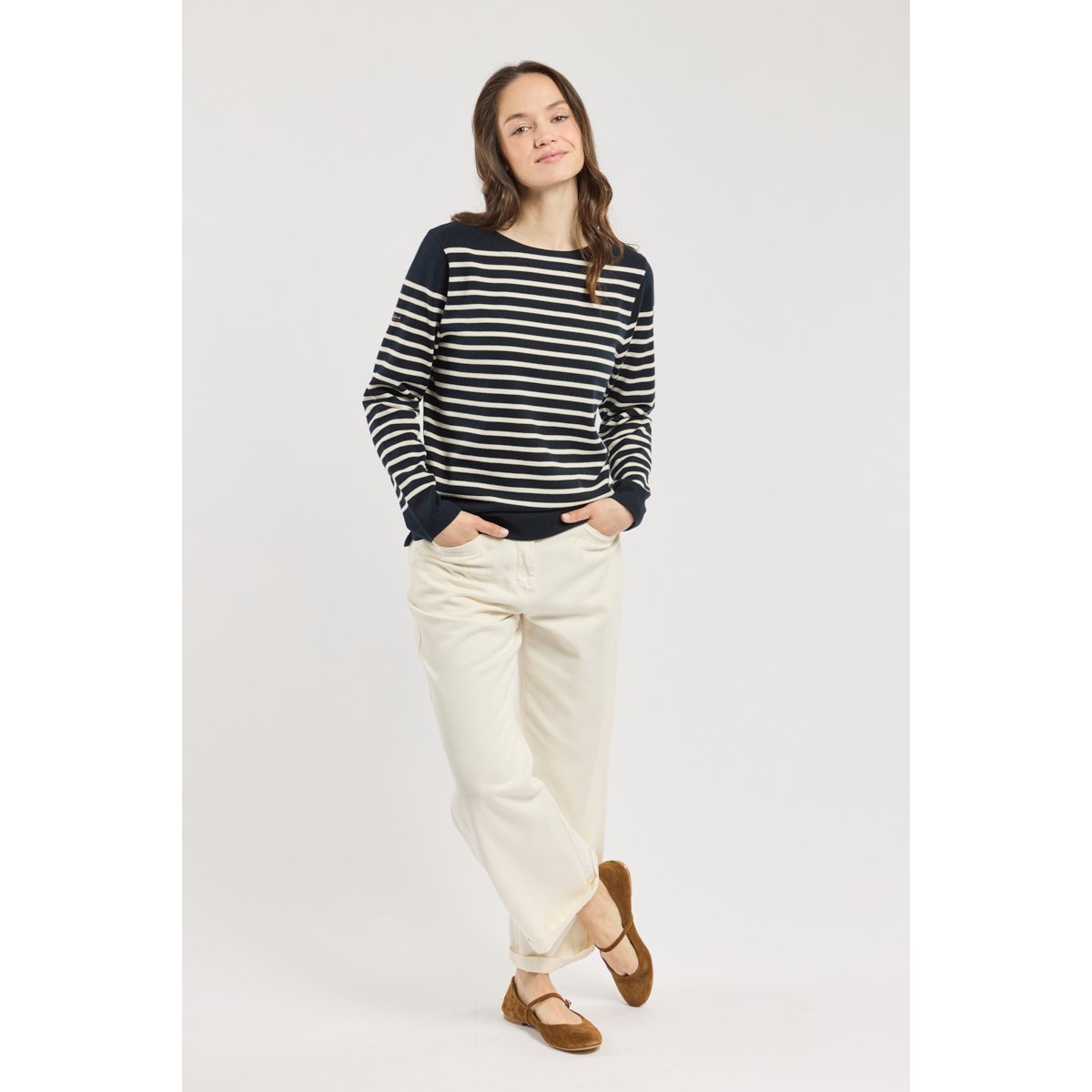 Marinière dos échancré - coton rustique rich navy/nature, ARMOR-LUX