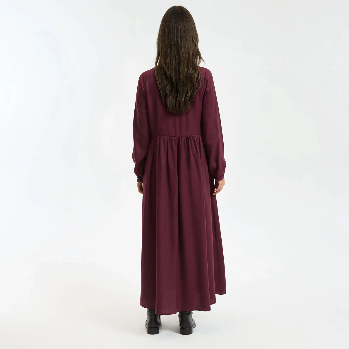 Robe longue, manches longues Signature SUZIE rouge bordeaux, LA REDOUTE COLLECTIONS