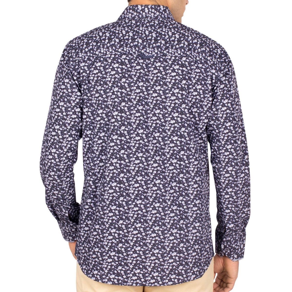 Chemise liberty FLEURS navy x blanc, SHILTON