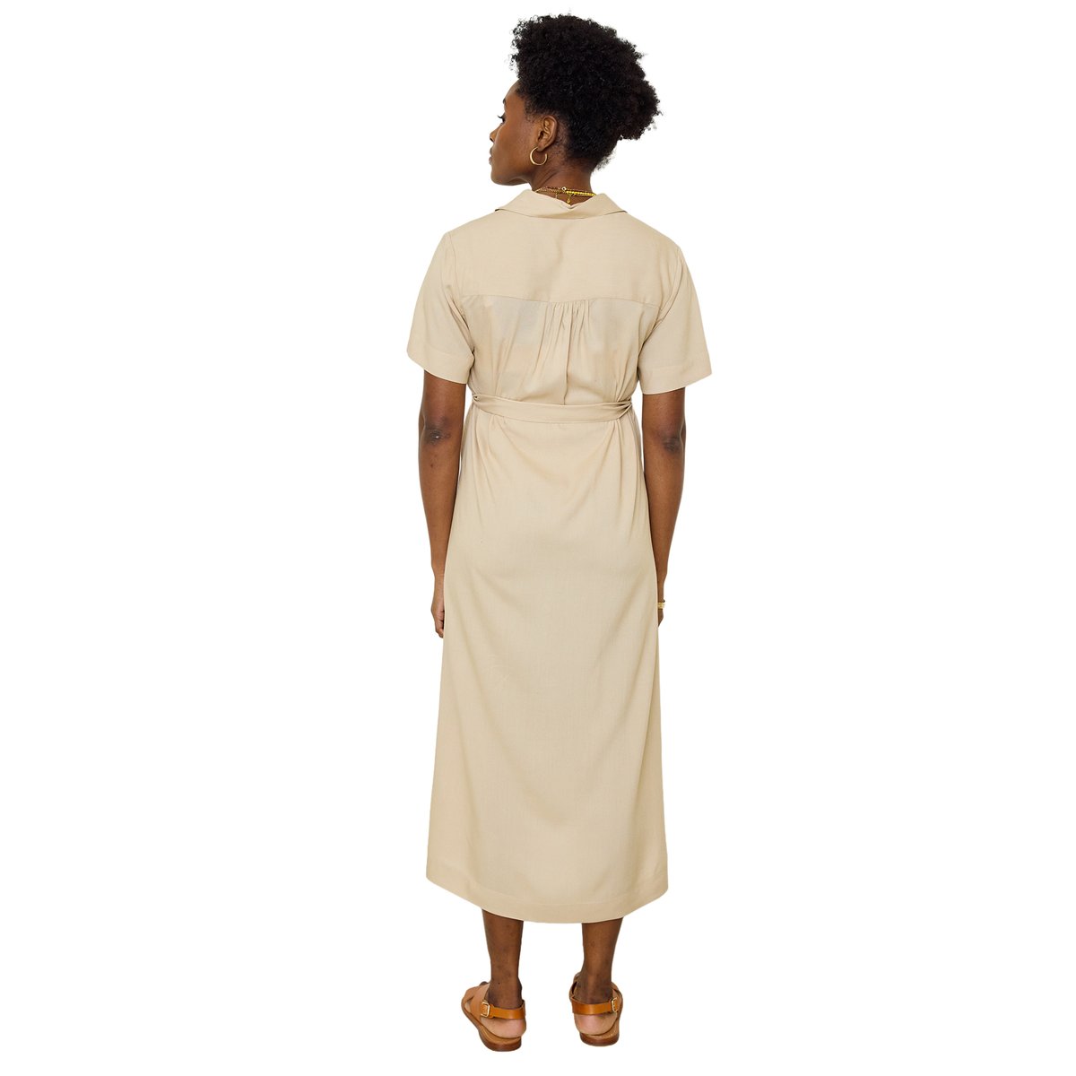 Robe allaitement mi-mollet beige, VERTBAUDET