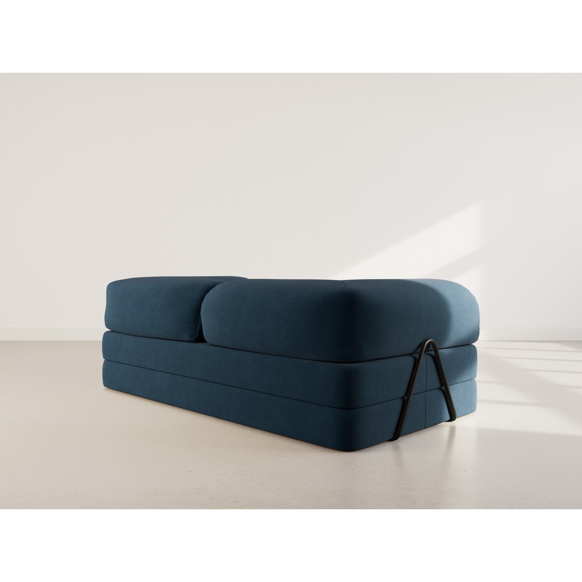 Canapé 3pl convertible en velours texturé, NEBULA bleu, BEST MOBILIER