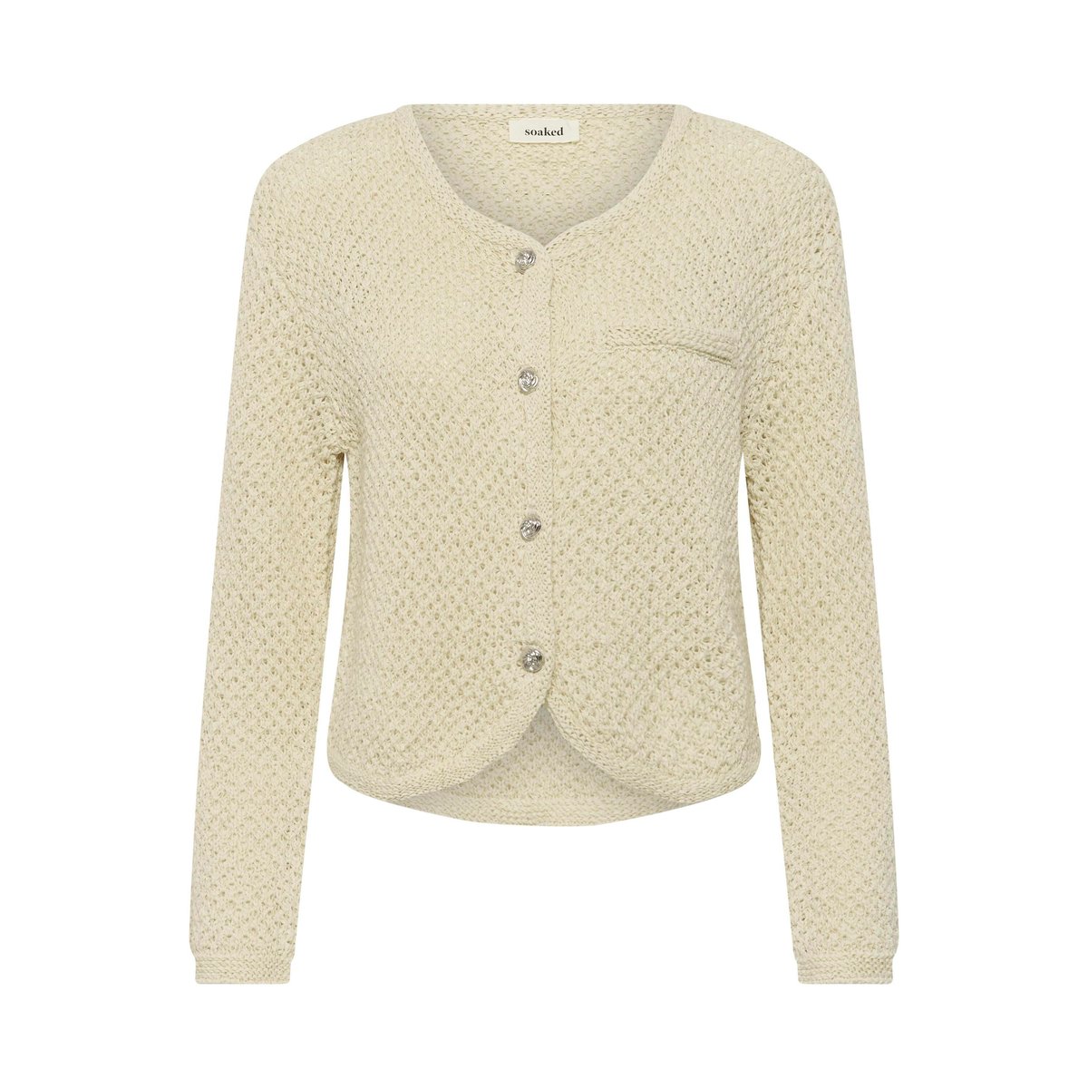 Cardigan à tricot beige turtledove, SOAKED IN LUXURY