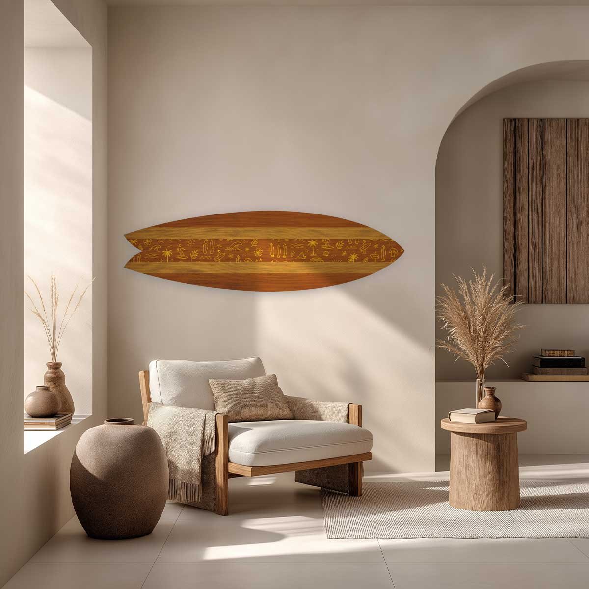 Planche Déco Golden Surf Culture tableau alu dibond, HEXOA