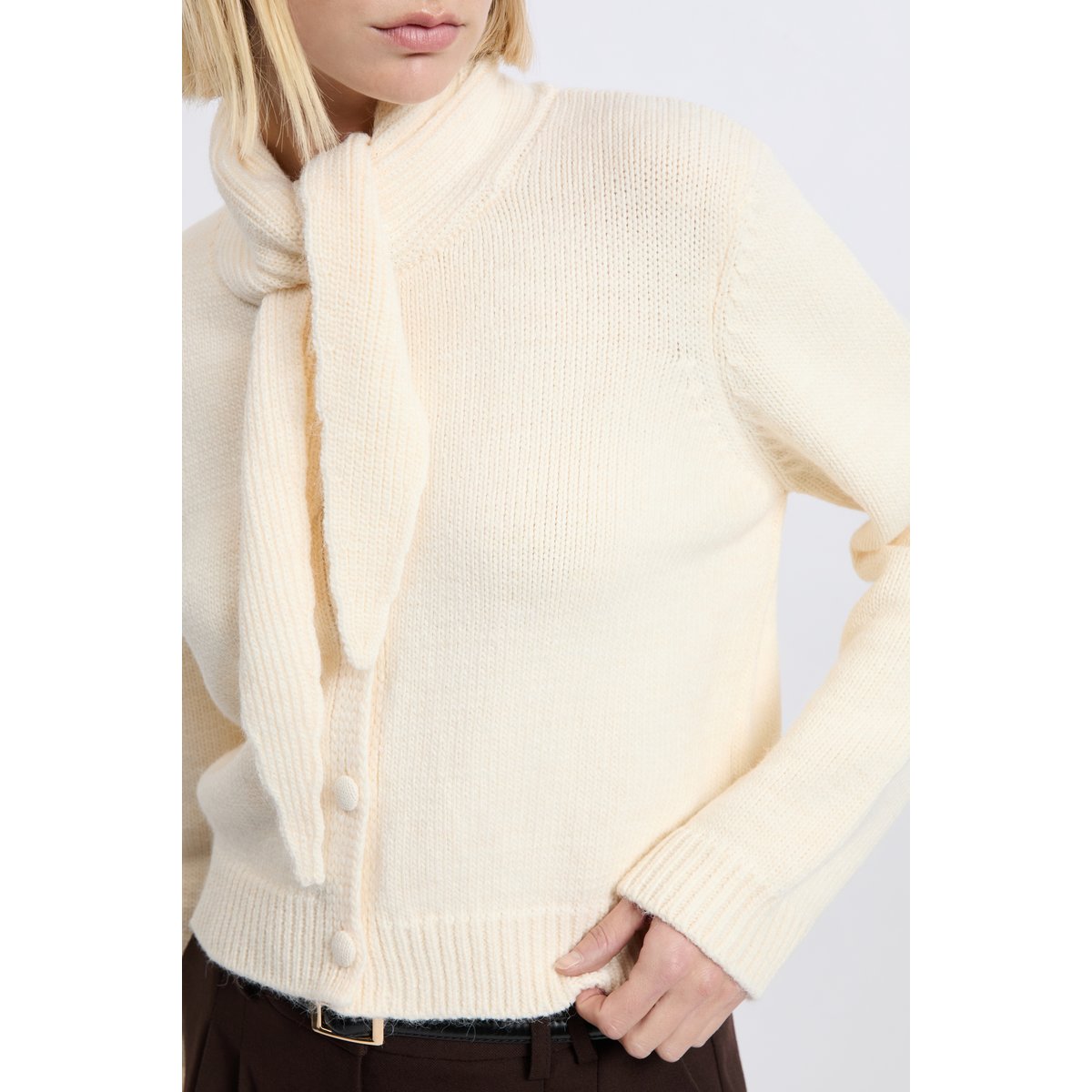 Gilet à nouer A AYA GILET ecru, ETAM