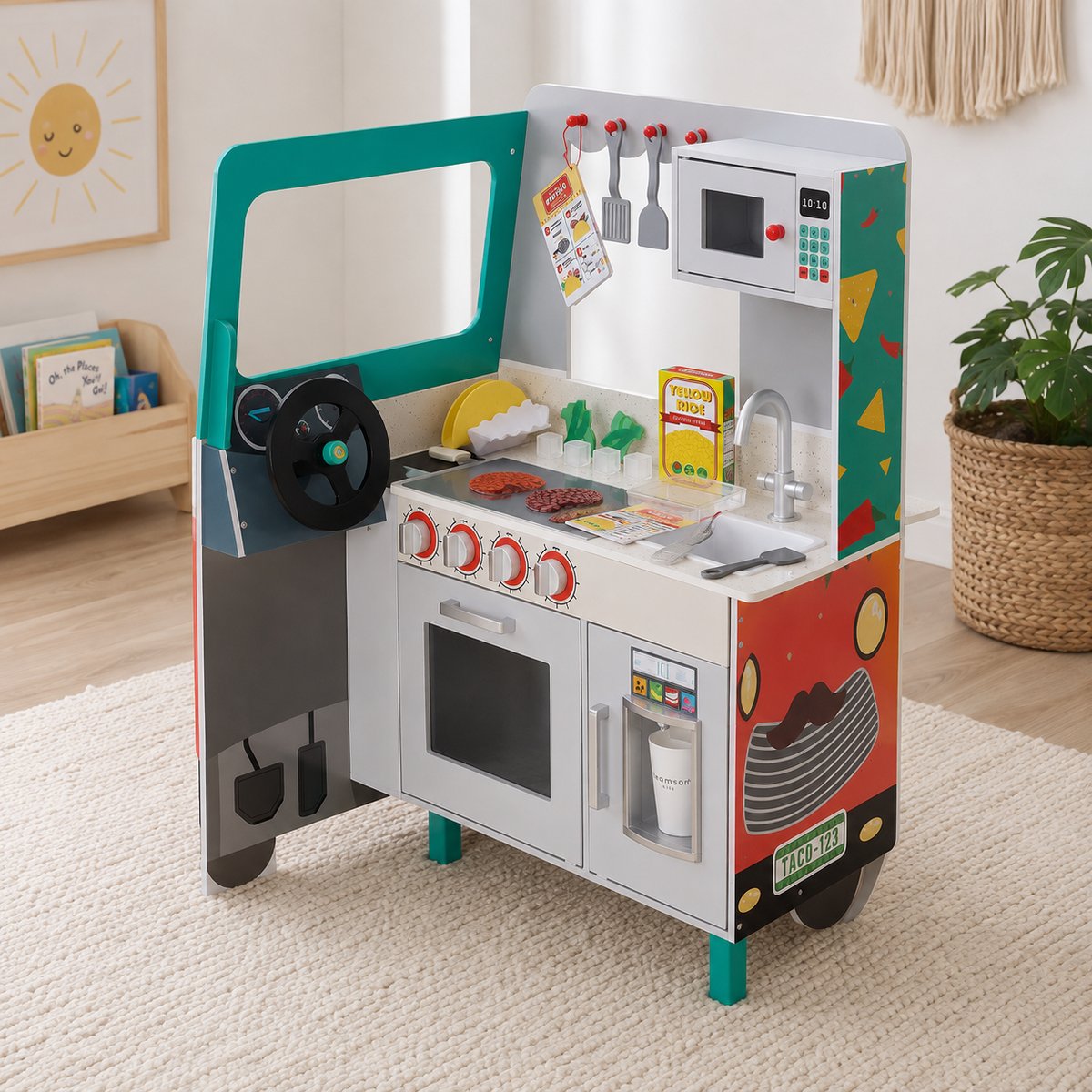 Food Truck Bois Cuisin Enfants Camion Taco couleur unique, TEAMSON KIDS