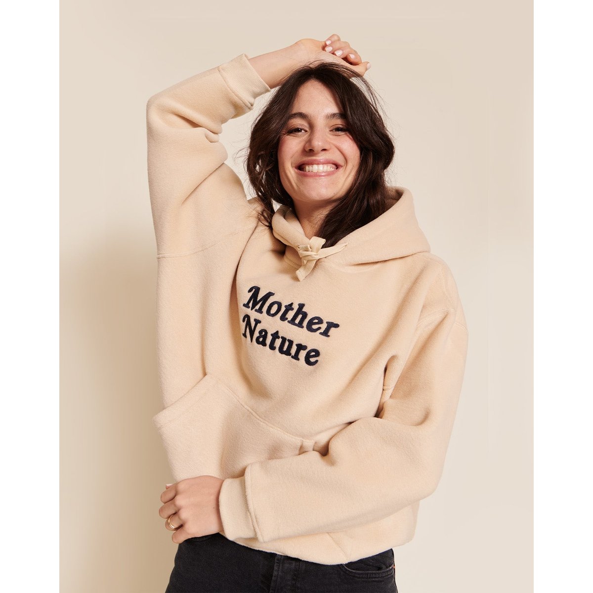 Sweat en polaire recyclée, MOTHER NATURE beige - beige, EMOI EMOI