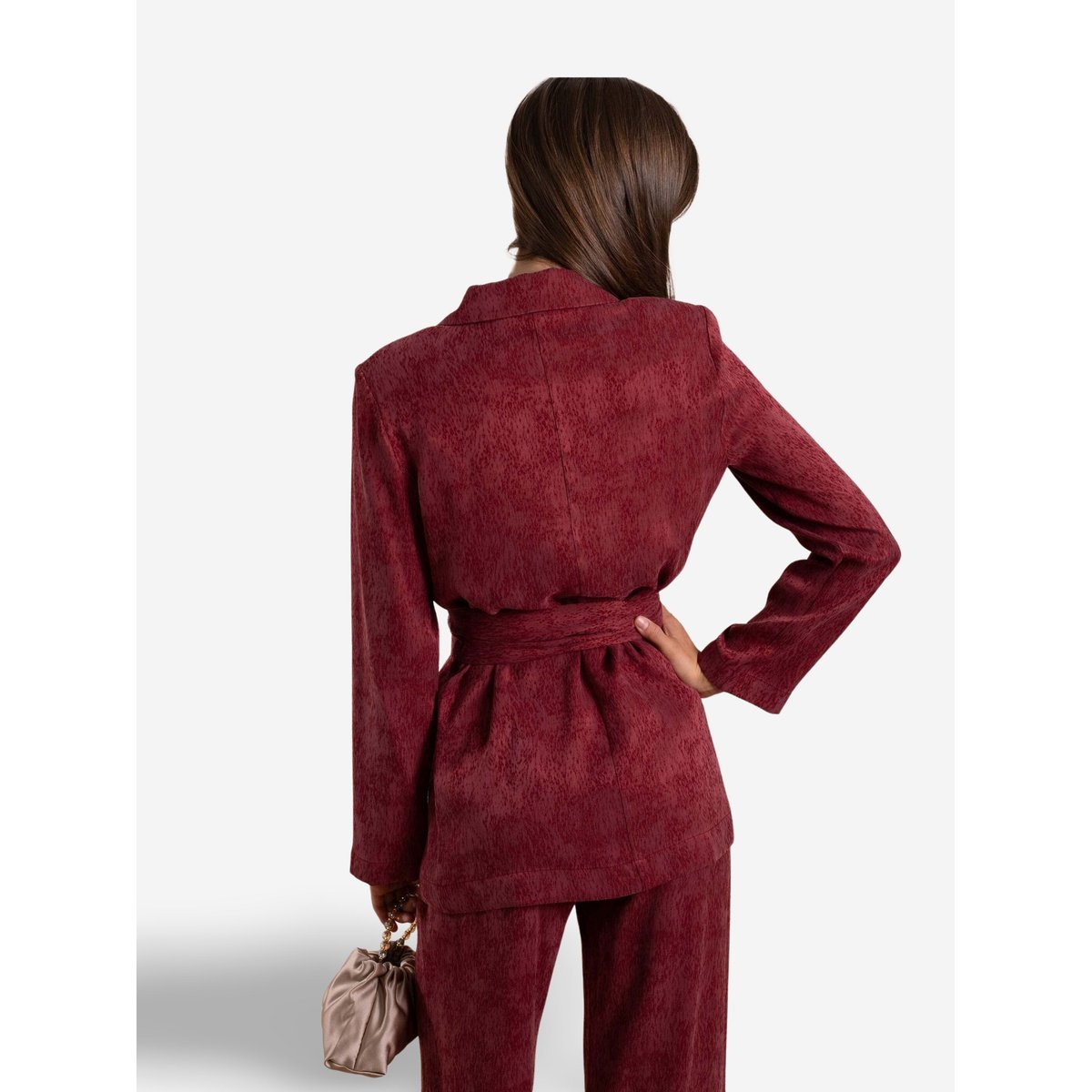 Blazer avec ceinture bordeaux, THE-ARE