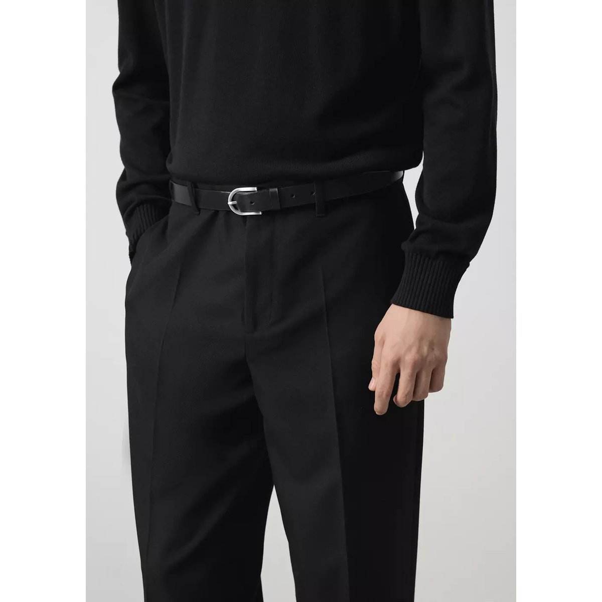Pantalon relaxed-fit noir, MANGO MAN